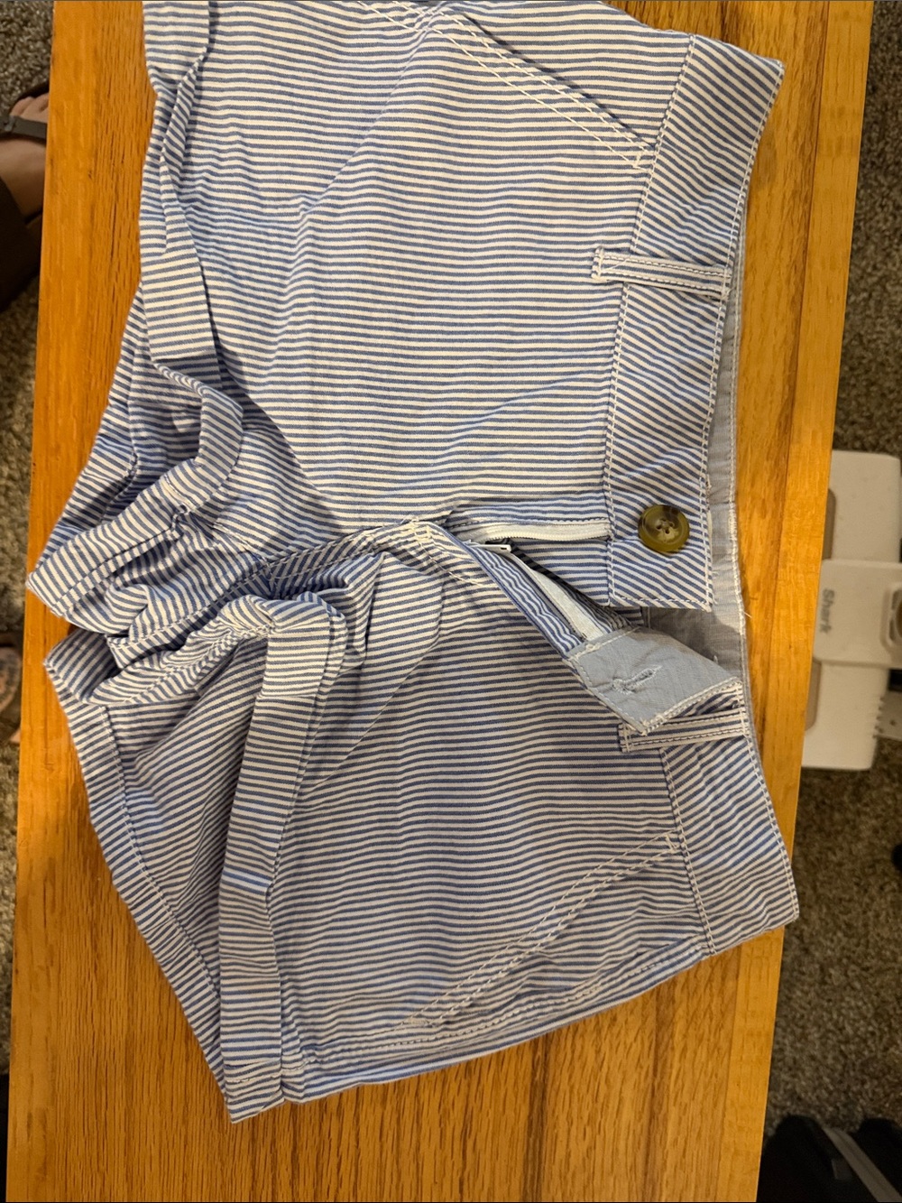 SO Blue & White Striped Tie-Waist Bermuda Shorts